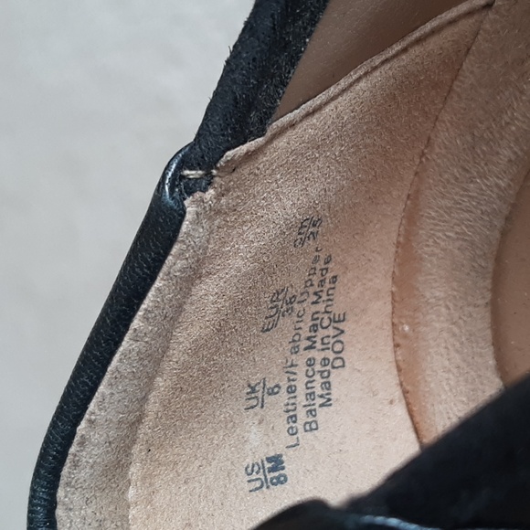 NATURALIZER "Dove" "N5 Contour" Cushioned, Square Toe, Black Leather Wedge Shoes - Picture 14 of 16